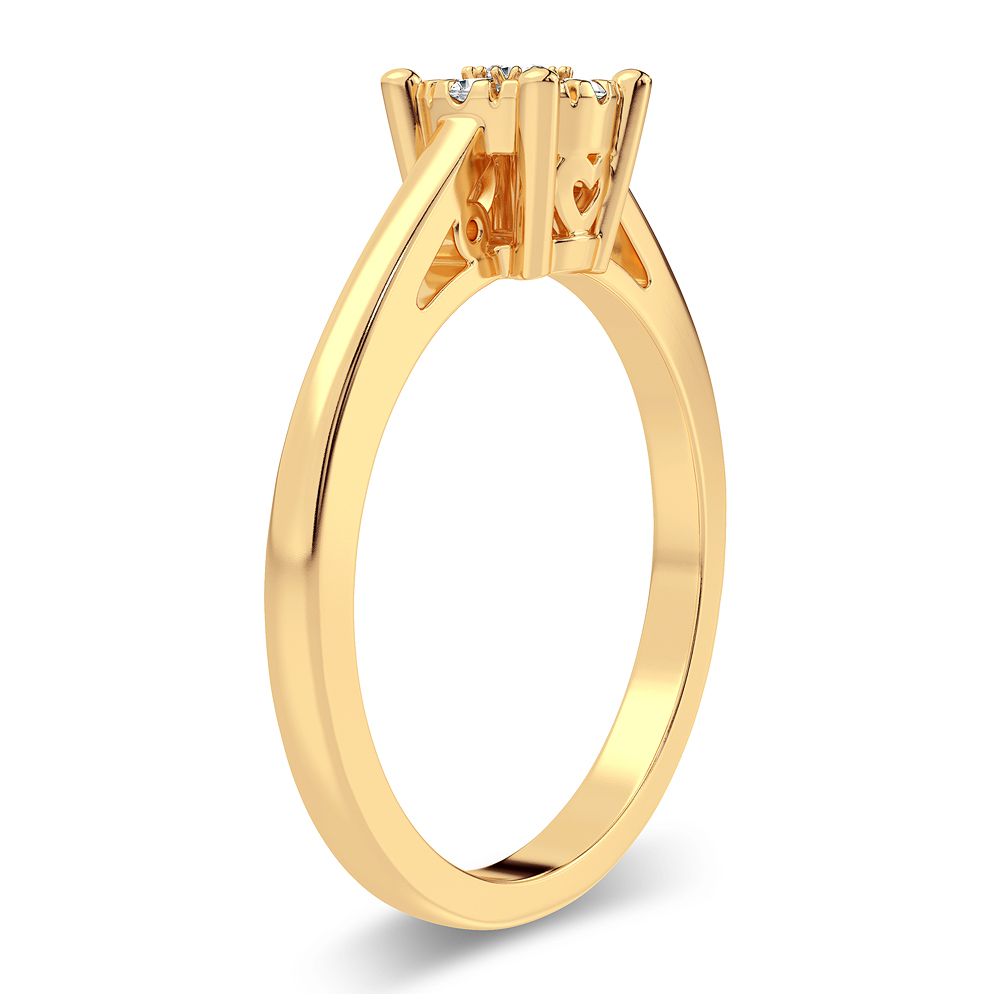 10K Yellow Gold Beautiful 0.14Ct Diamond Ring