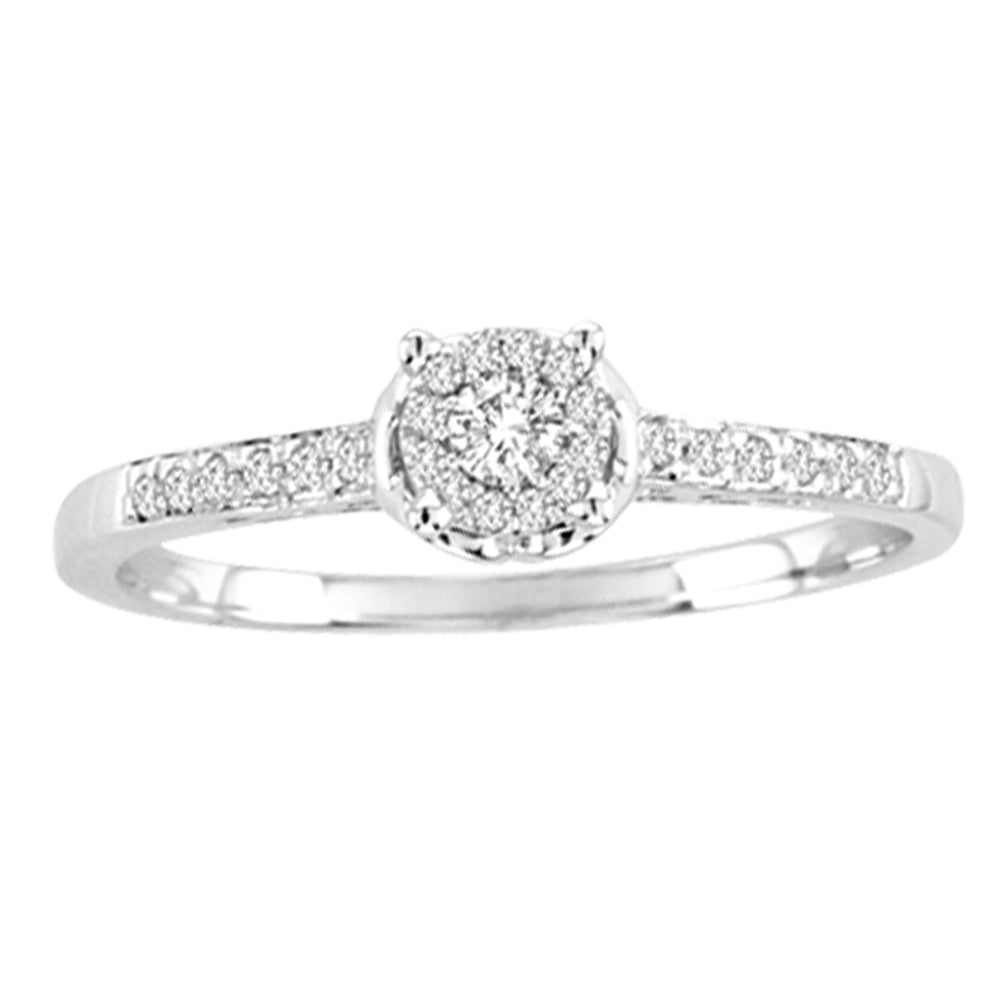 14K White Gold Magnifcnet 0.16Ct Diamond Ring