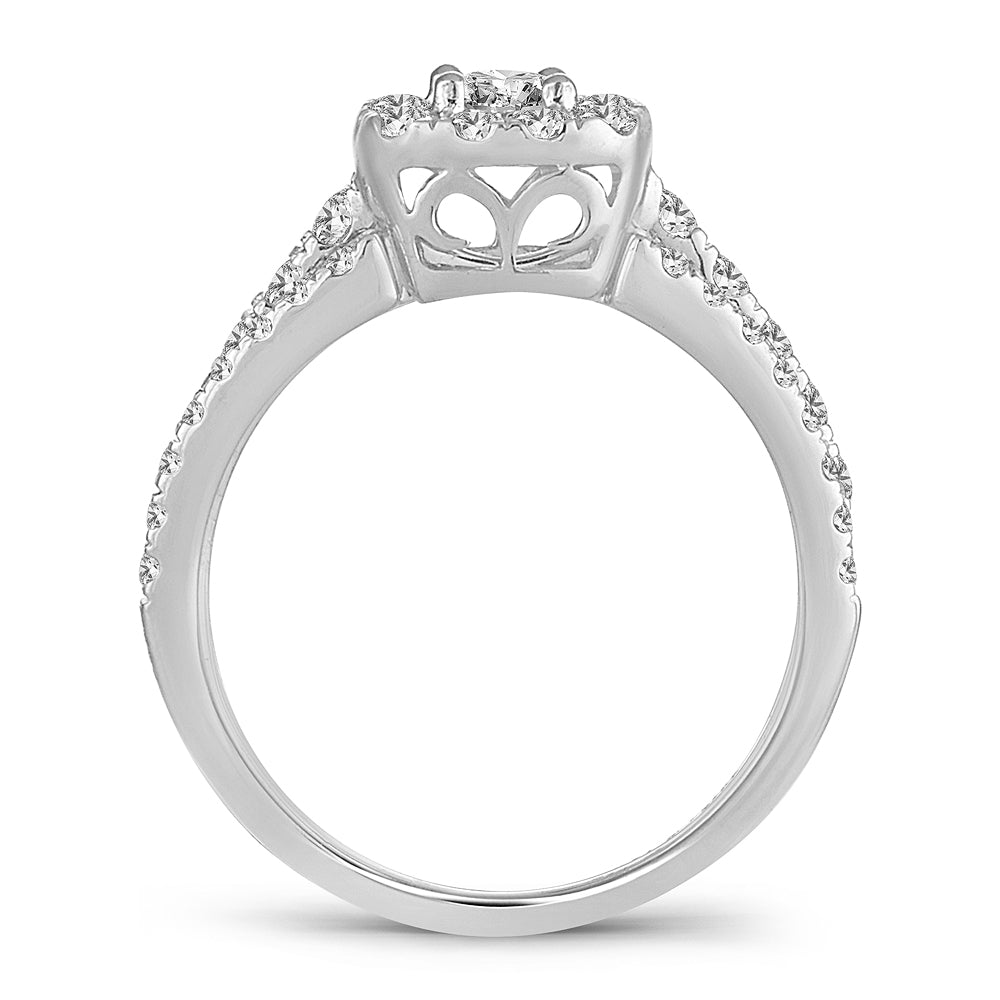 14K White Gold Exquisite 1.00Ct Diamond Bridal Set