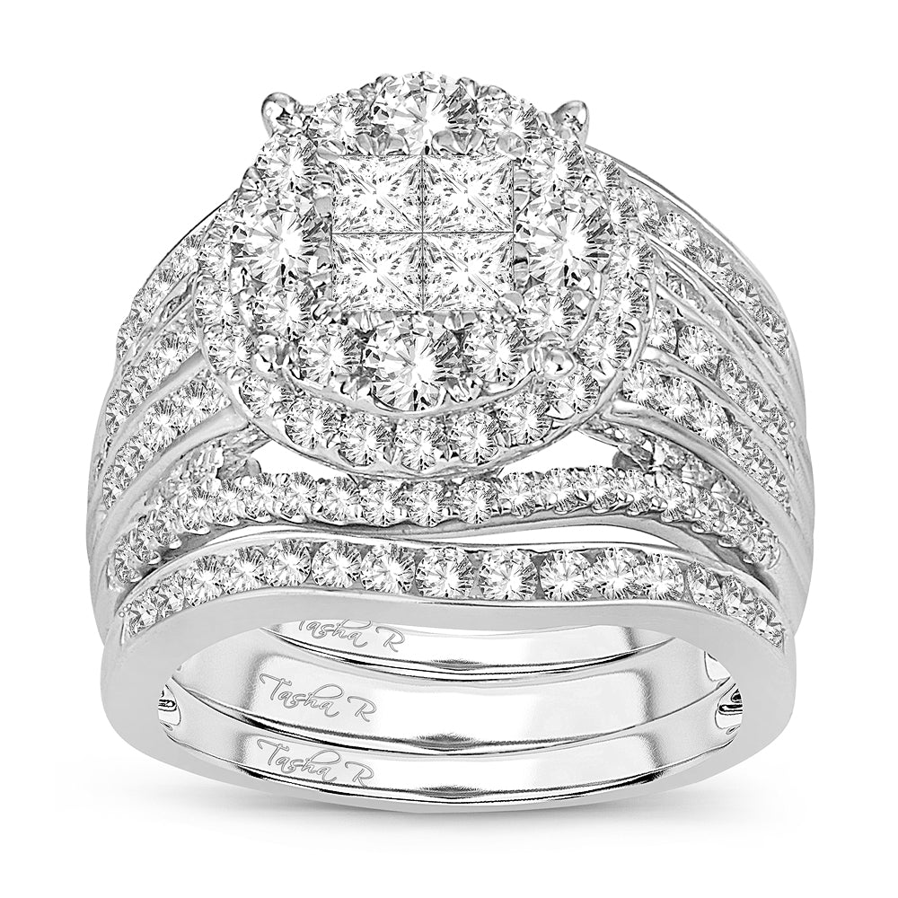 14K White Gold Beautiful 2.52Ct Diamond  Bridal Ring