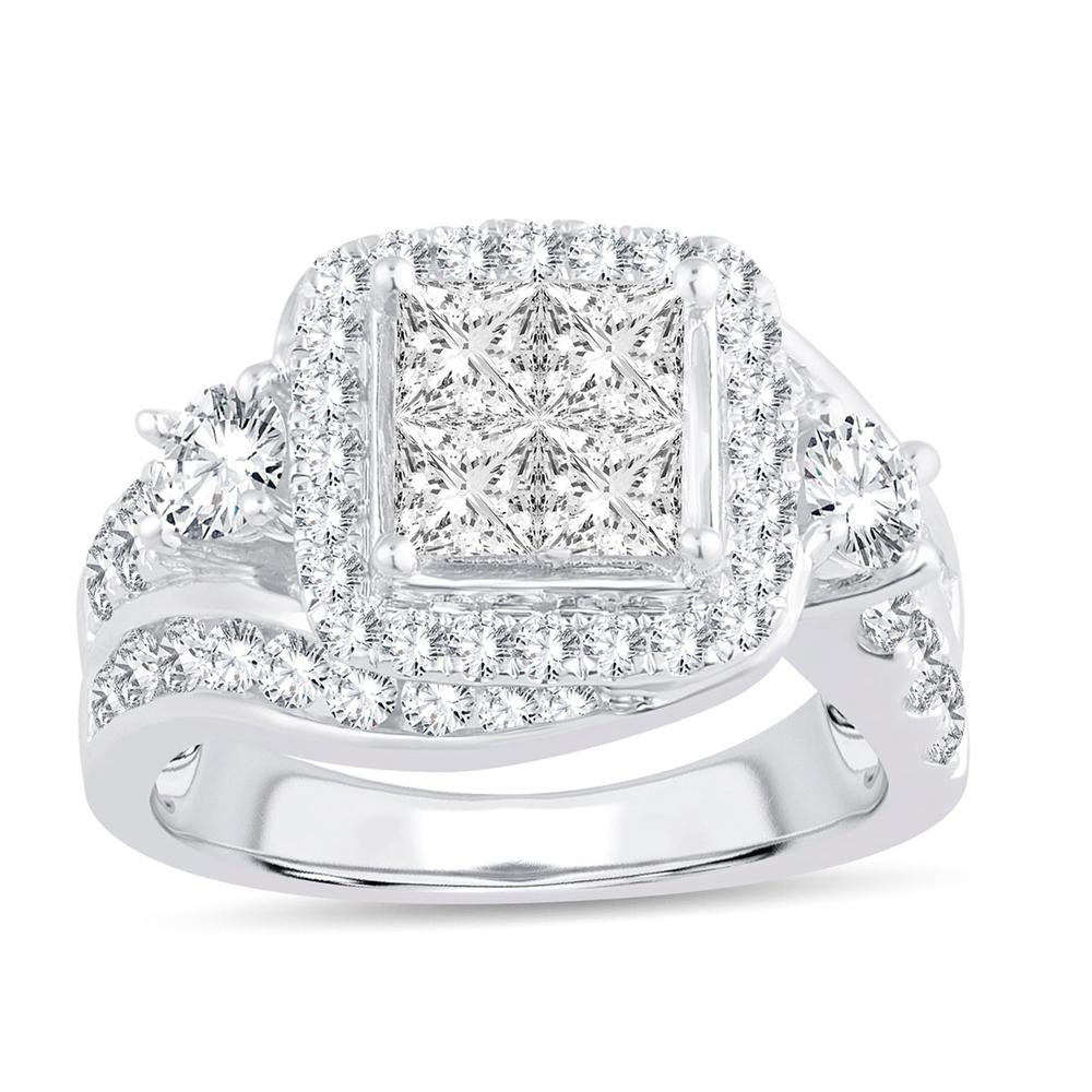 14K White Gold Magnifcnet 2.50Ct Diamond Ring