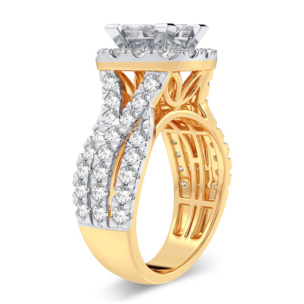 14K Yellow Gold Exquisite 2.65Ct Diamond Ring