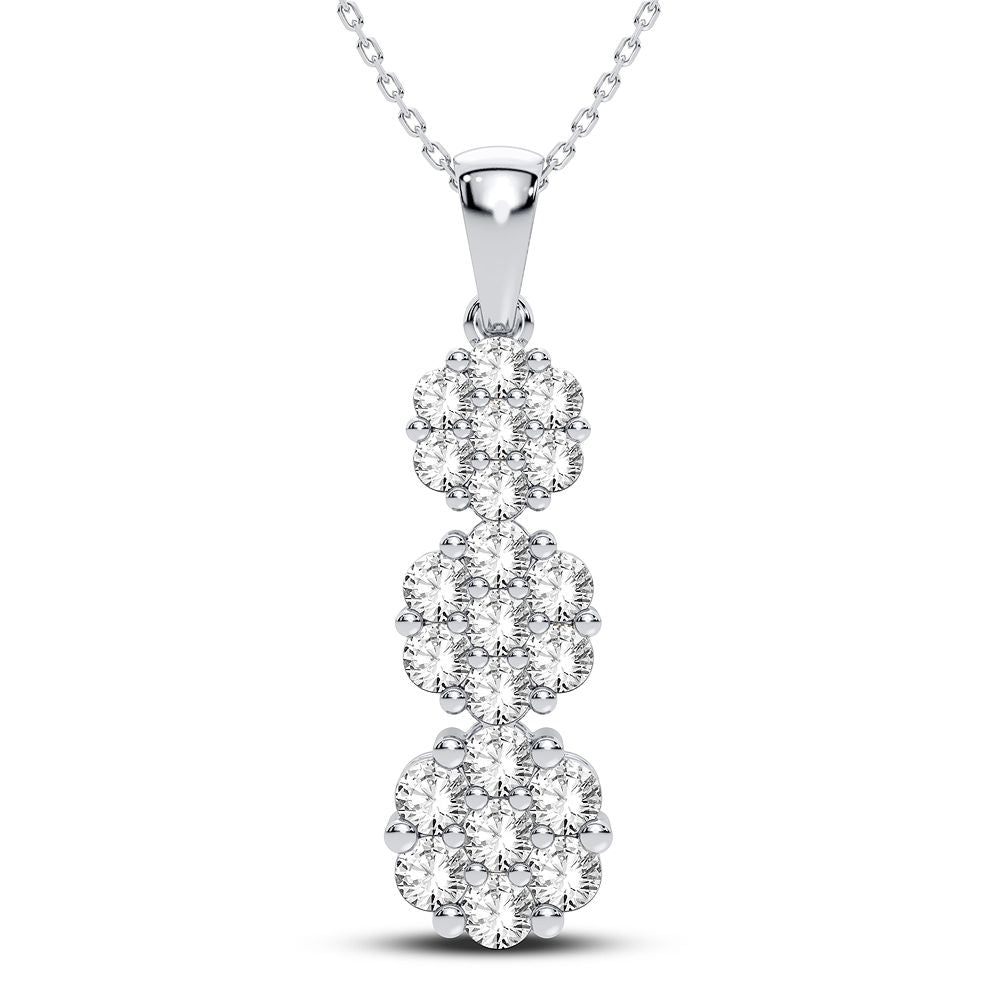 14K White Gold Magnifcnet 2.00Ct Diamond Pendant