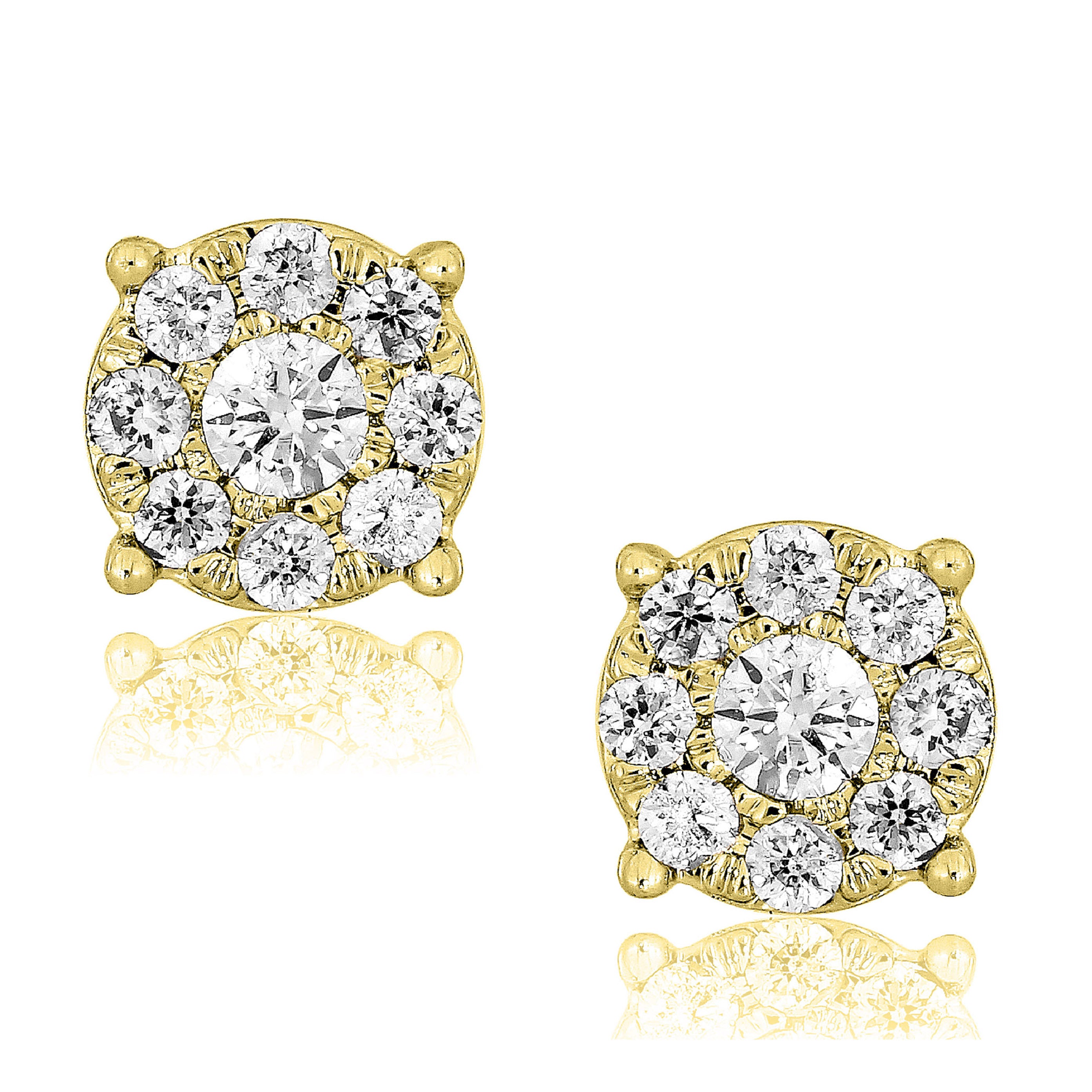 14K Yellow Gold Gorgeous  0.50Ct Diamond Earring