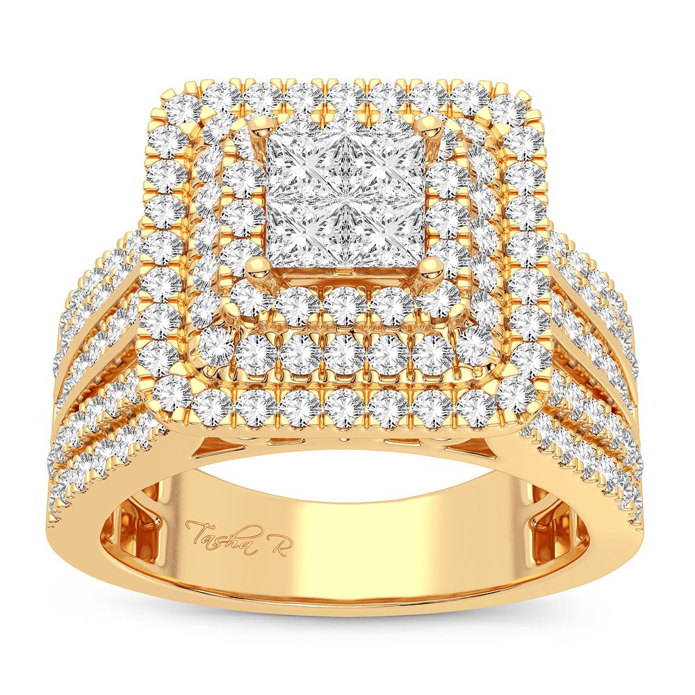 14K Yellow Gold Dazzling 1.50Ct Diamond Ring