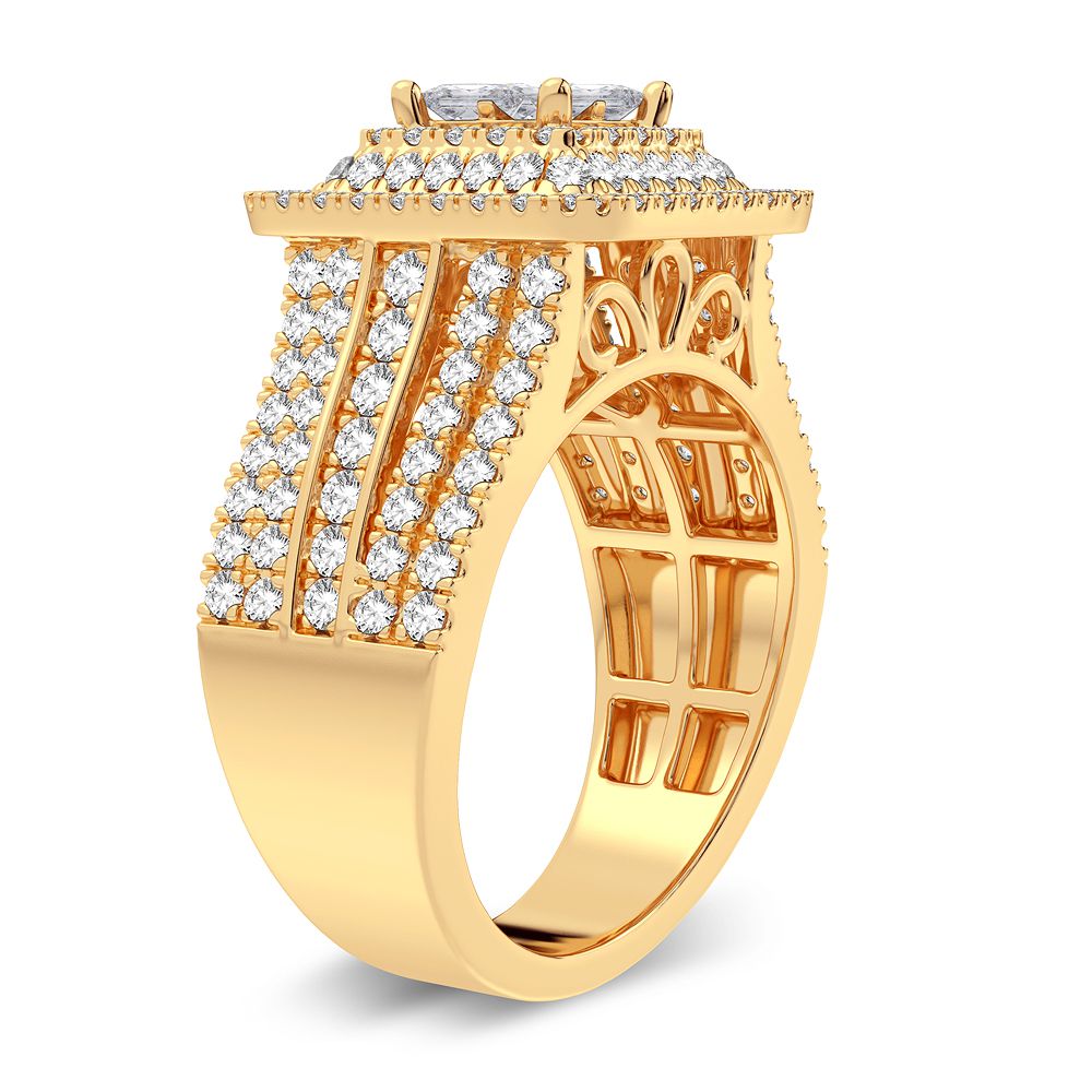 14K Yellow Gold Dazzling 1.50Ct Diamond Ring