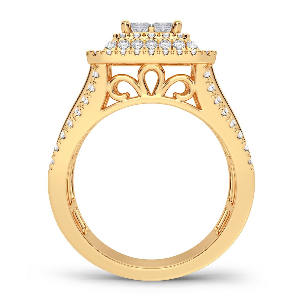 14K Yellow Gold Dazzling 1.50Ct Diamond Ring