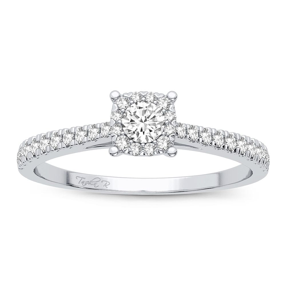 14K White Gold Exquisite 0.09Ct Diamond Ring