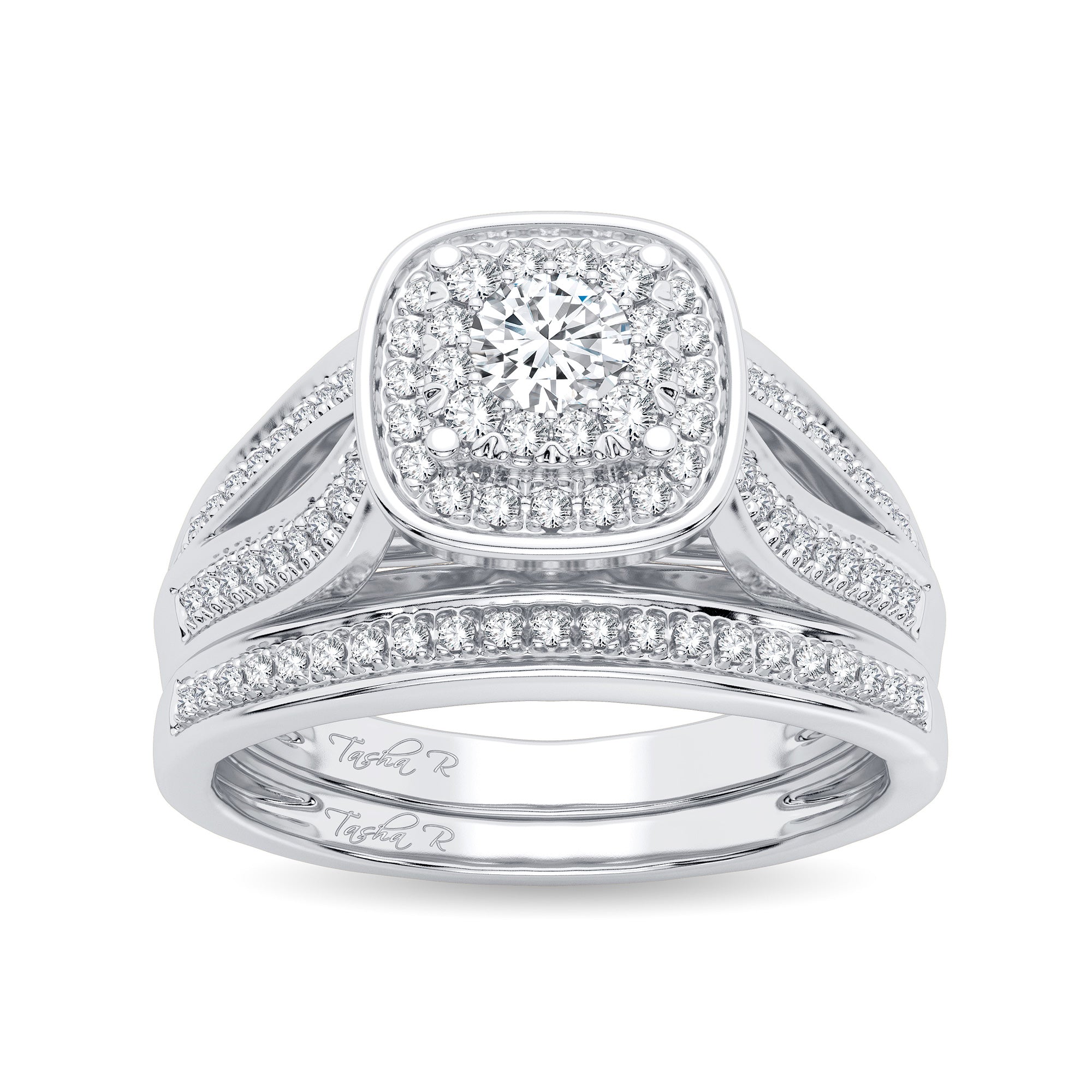 14K White Gold Exquisite 0.40Ct Diamond Bridal Ring