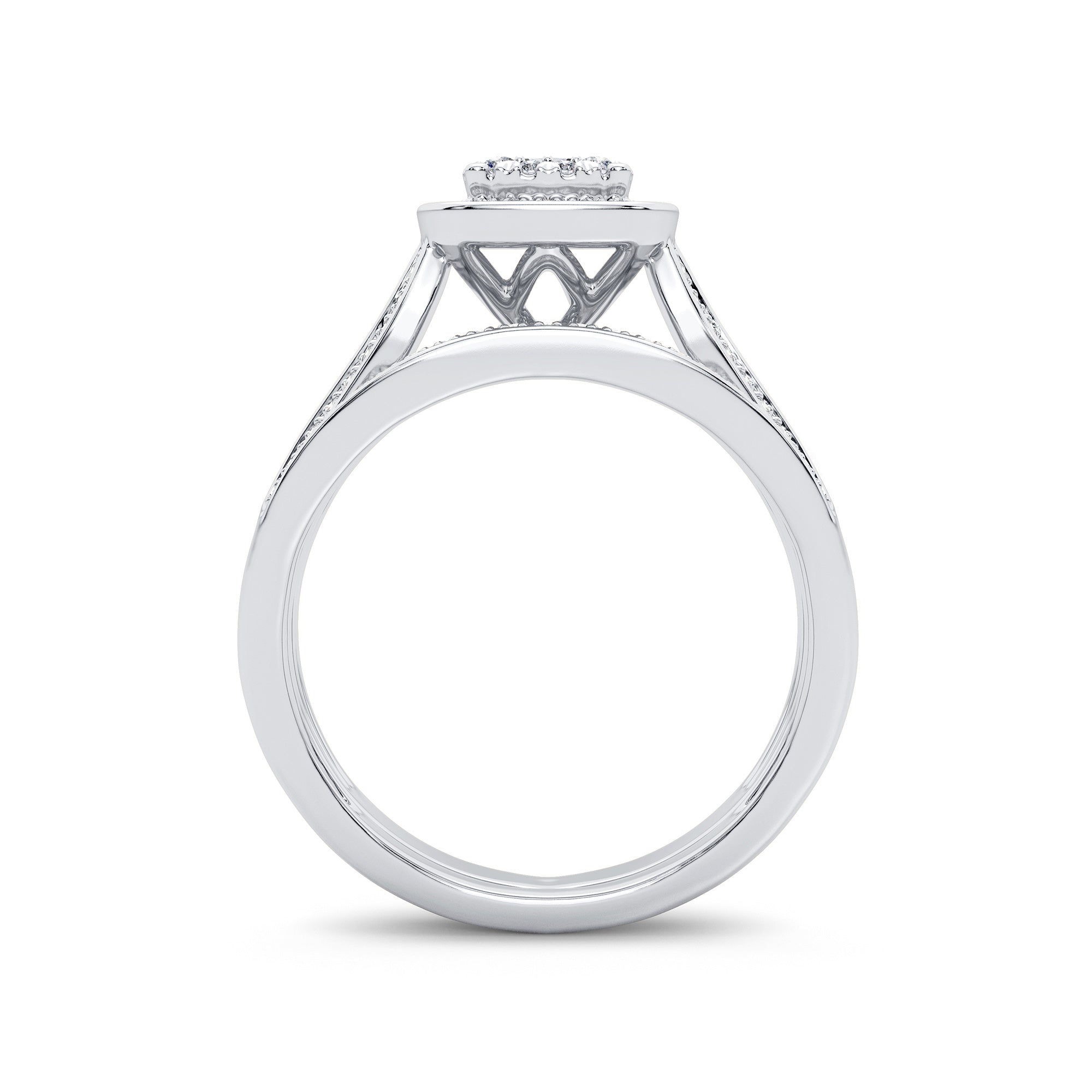 14K White Gold Exquisite 0.40Ct Diamond Bridal Ring