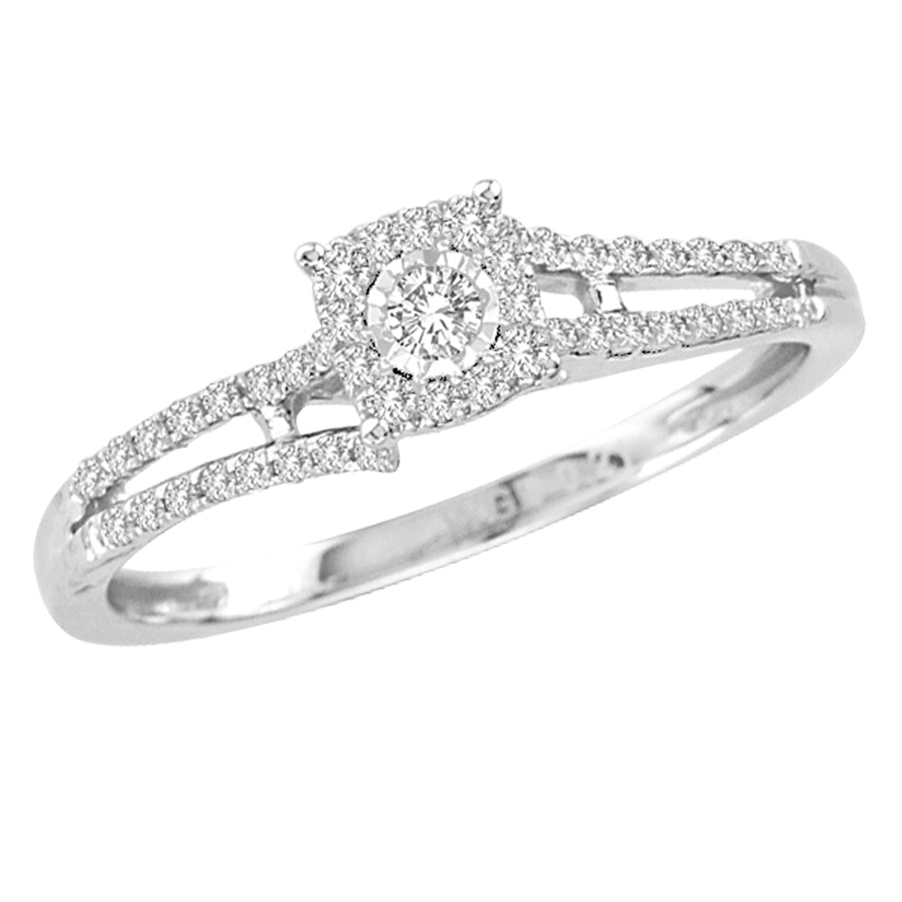 14K White Gold Magnifcnet 0.20Ct Diamond Ring