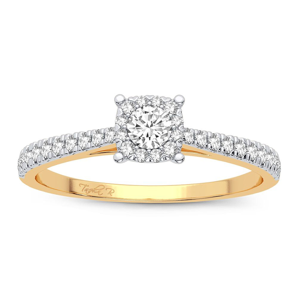 14K Yellow Gold Exquisite 0.09Ct Diamond Ring