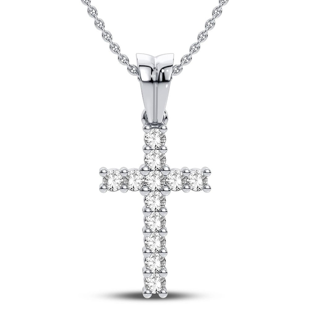 14K White Gold Elegant 0.25Ct Diamond Pendant