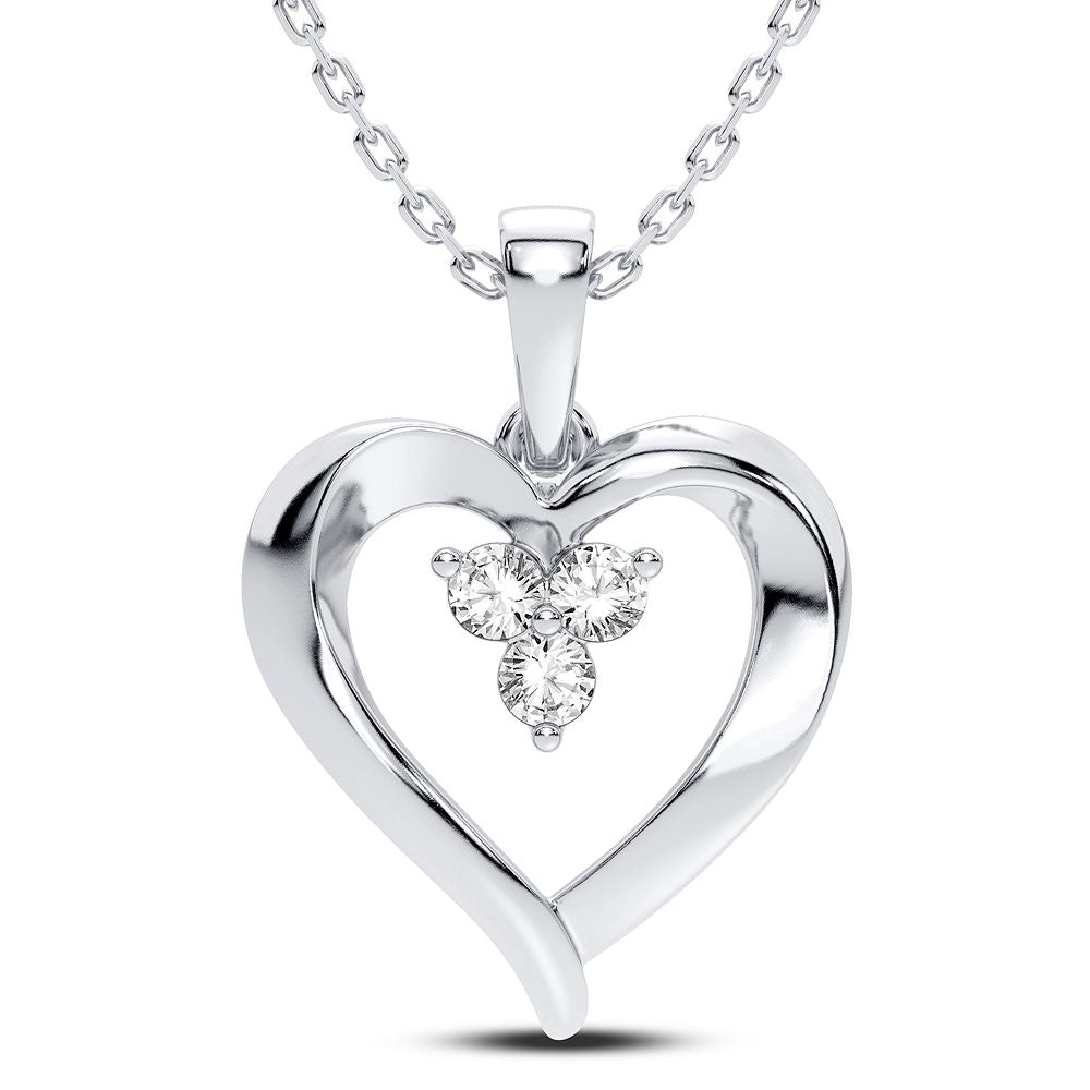 14K White Gold Exquisite 0.12Ct Diamond Pendant