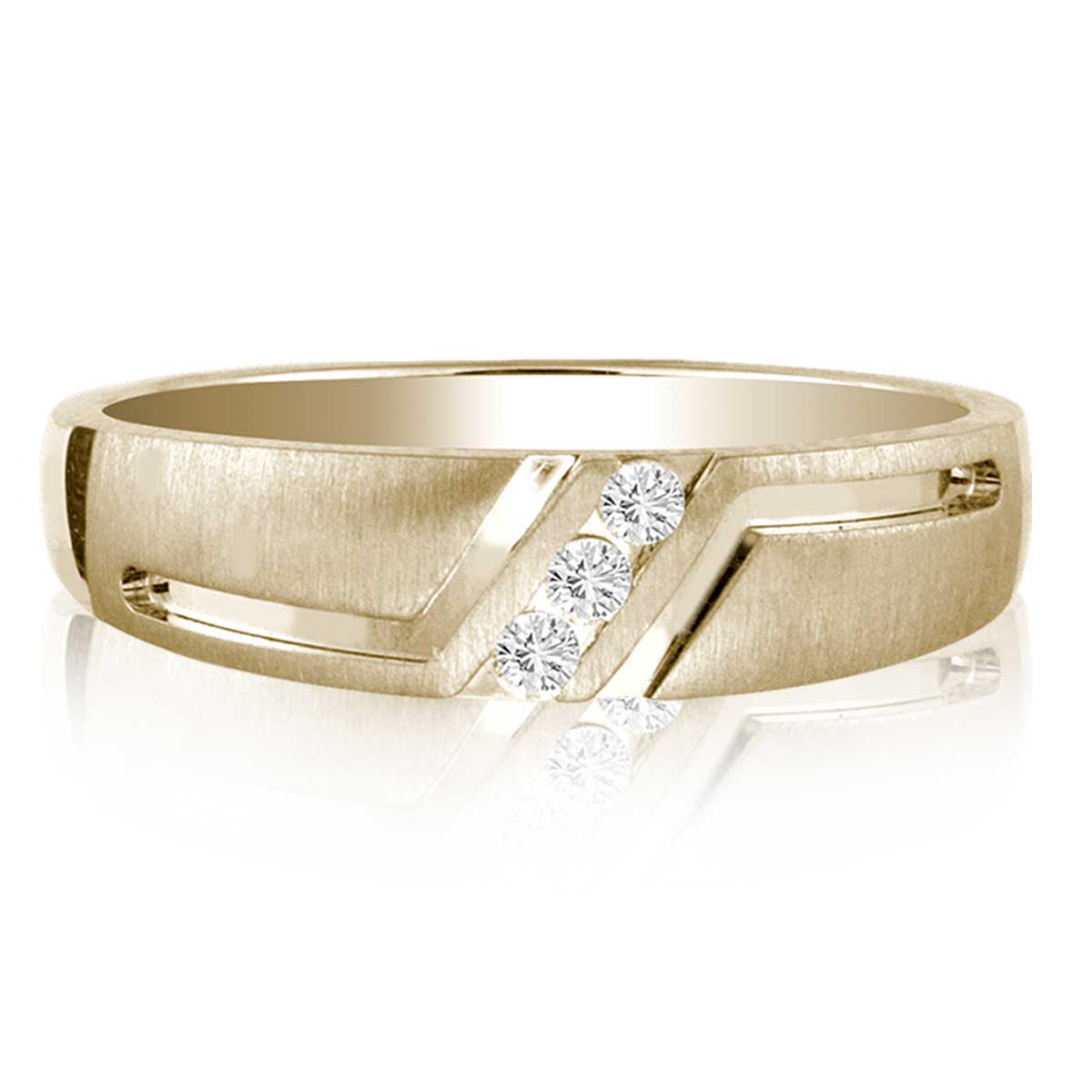 14K Yellow Gold Magnifcnet    0.10Ct  Diamond Men's Band