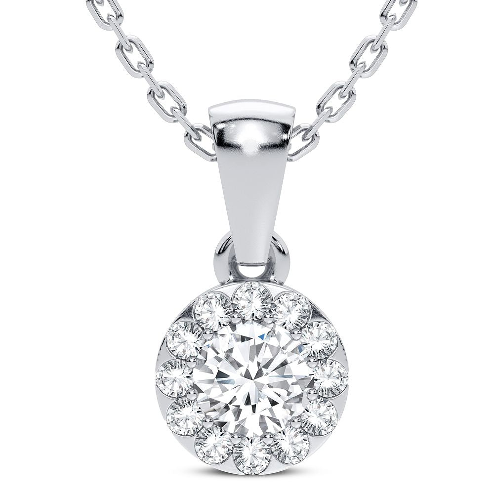 14K White Gold Exquisite 0.27Ct Diamond Pendant