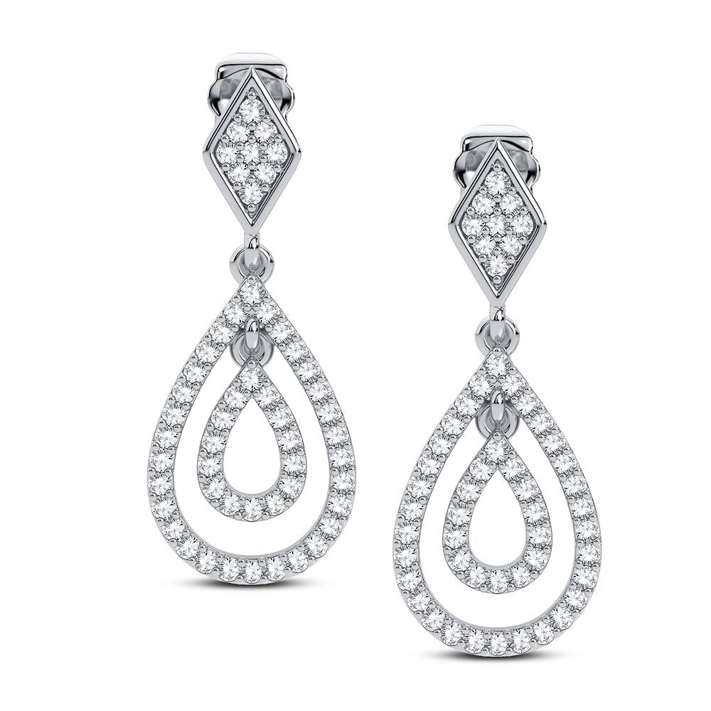 14K White Gold Gorgeous 0.29Ct Diamond Earring