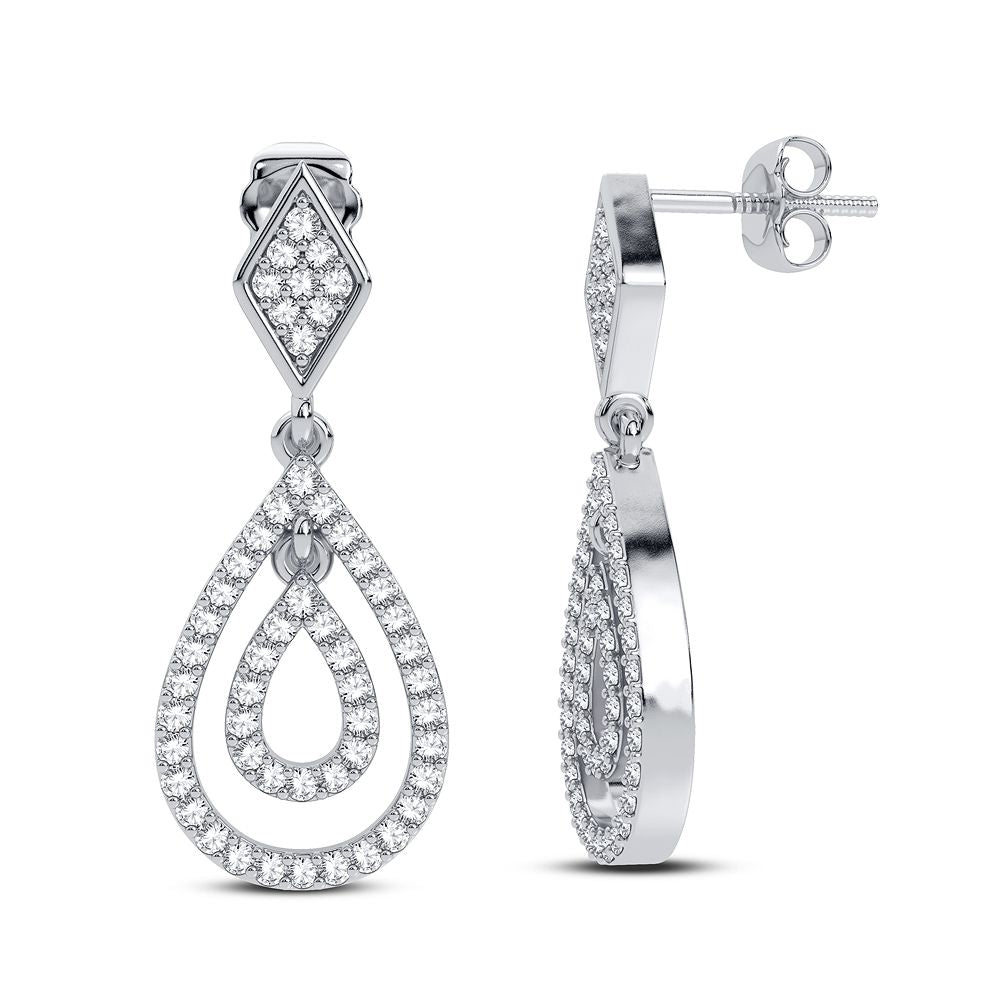 14K White Gold Gorgeous 0.29Ct Diamond Earring