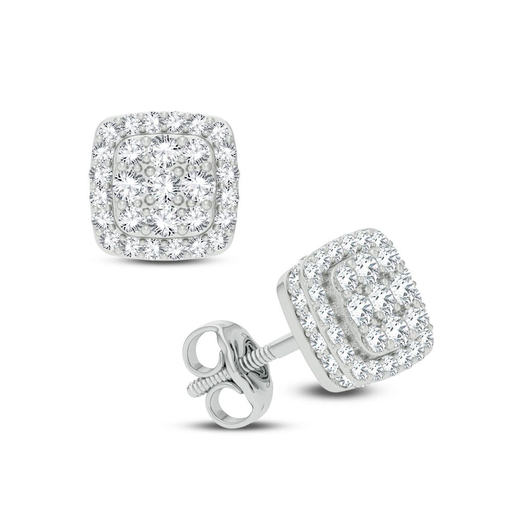 14K White Gold 0.50Ct Diamond Earring