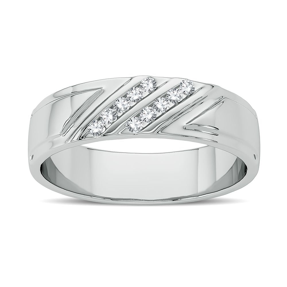 14K White Gold Gorgeous 0.10Ct Diamond Band