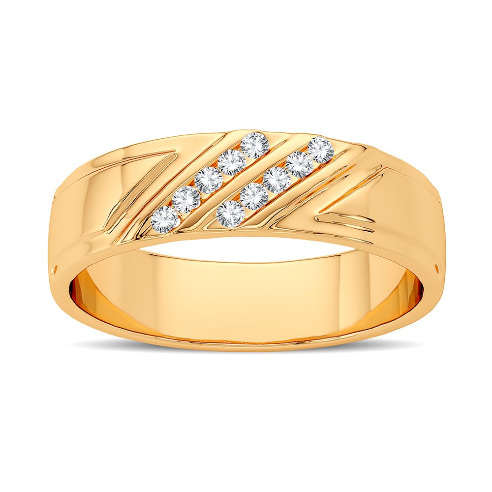 14K Yellow Gold Beautiful 0.10Ct Diamond Band