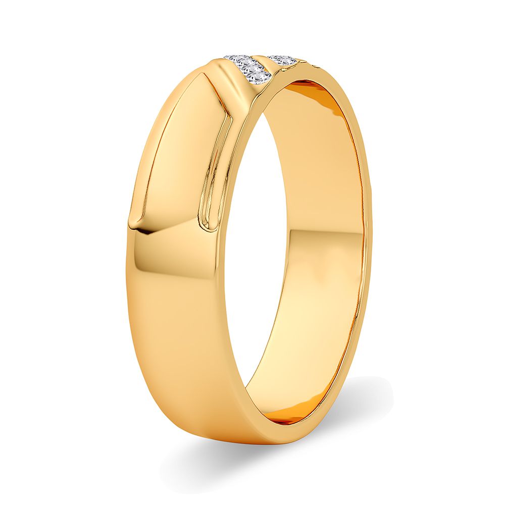 14K Yellow Gold Beautiful 0.10Ct Diamond Band