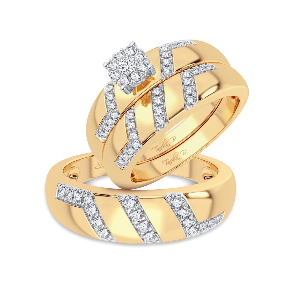 14K Yellow Gold Gorgeous 0.33Ct Diamond Trio Set