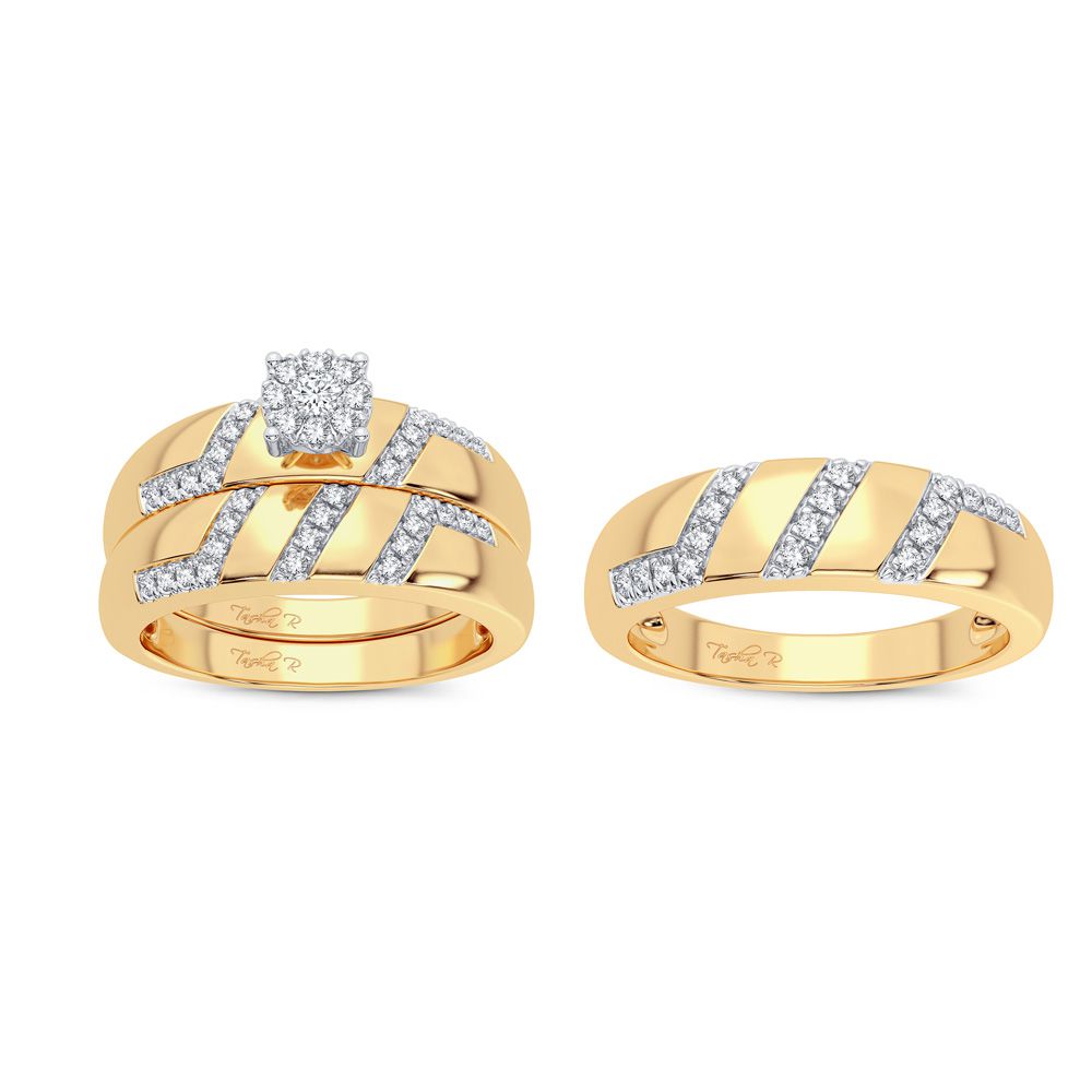 14K Yellow Gold Gorgeous 0.33Ct Diamond Trio Set