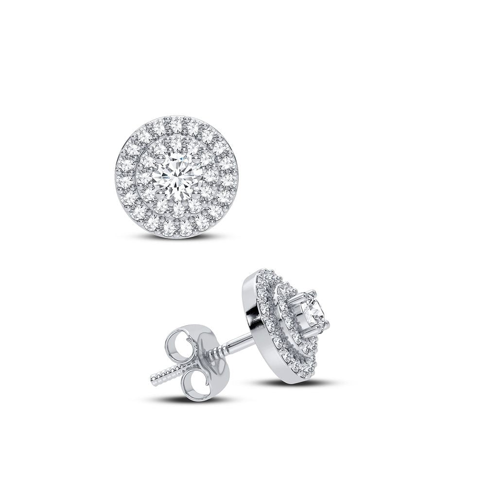 14K White Gold Elegant 0.27Ct Diamond Earring