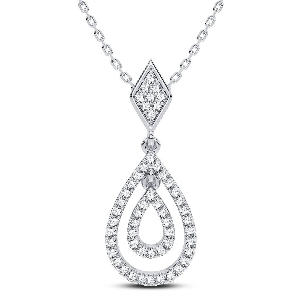 14K White Gold Magnifcnet 0.19Ct Diamond Pendant