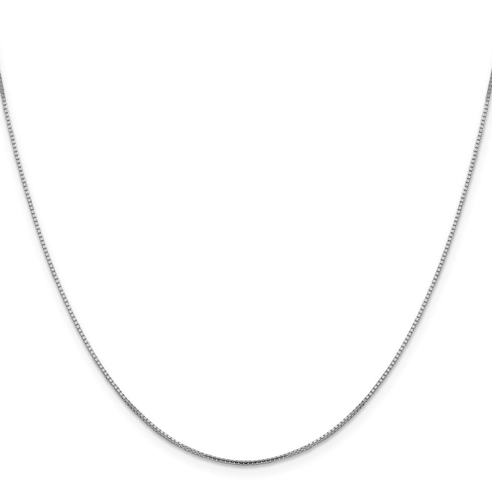 14K White Gold 1mm Sparkle Octagonal Box Chain