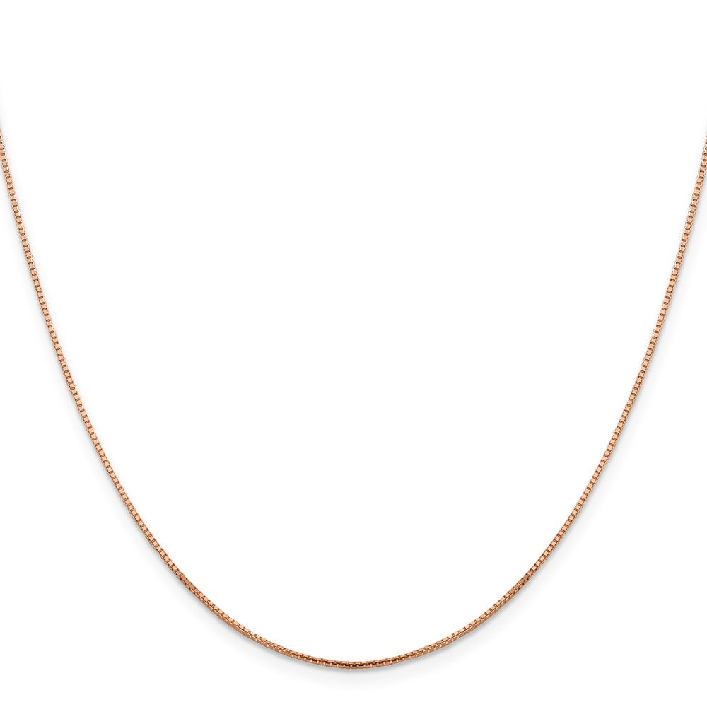 14K Rose Gold 1mm Sparkle Octagonal Box Chain