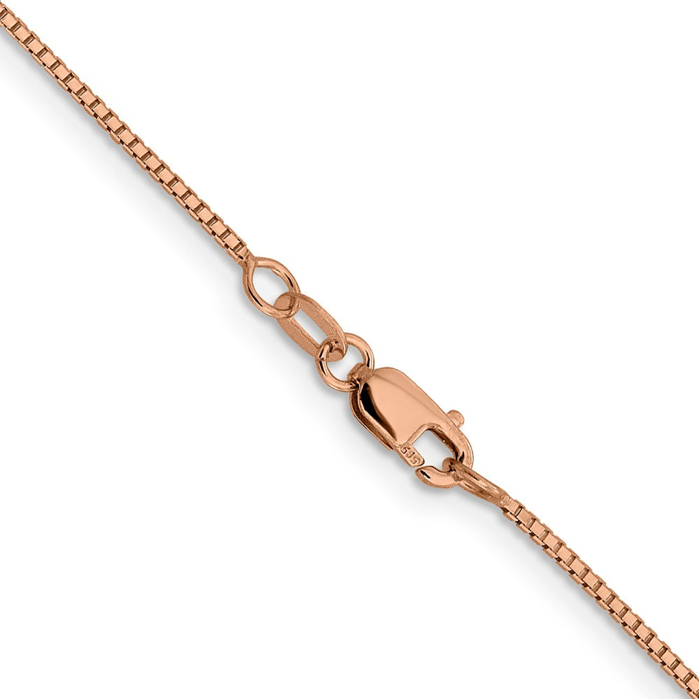 14K Rose Gold 1mm Sparkle Octagonal Box Chain