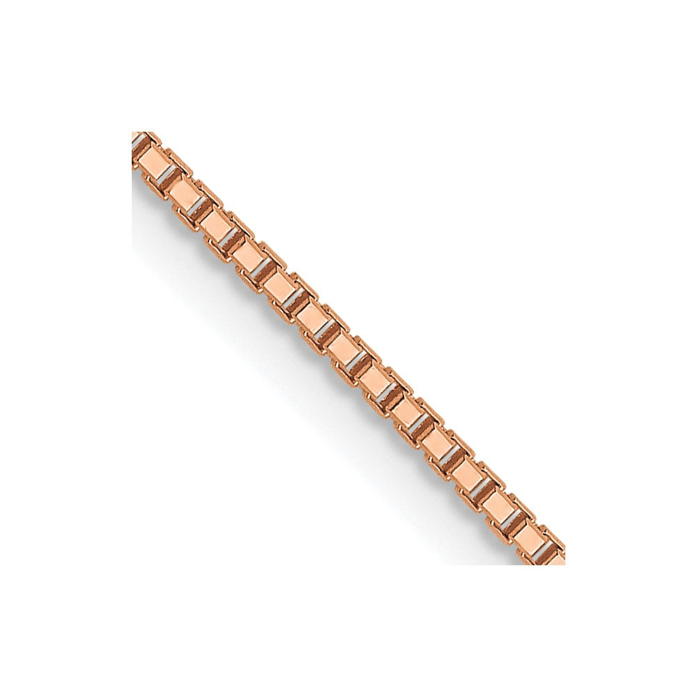 14K Rose Gold 1mm Sparkle Octagonal Box Chain