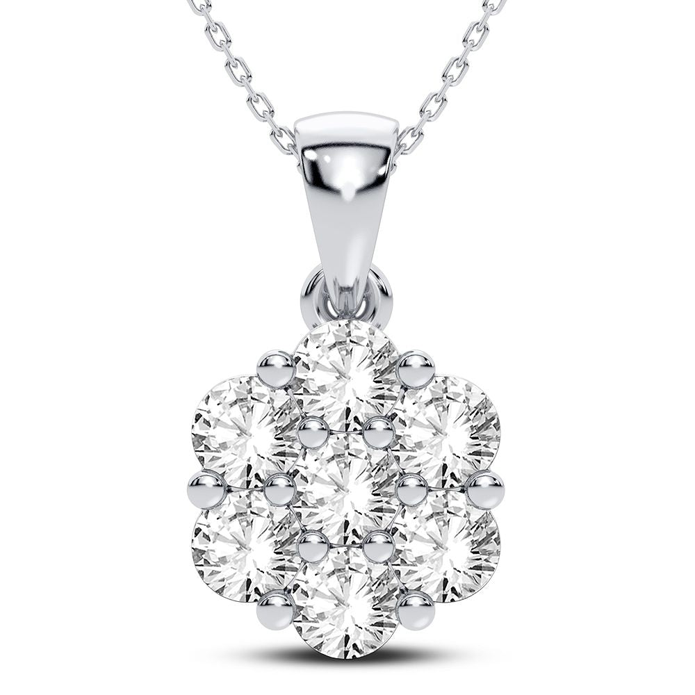 14K White Gold Magnifcnet 1.50Ct Diamond Pendant