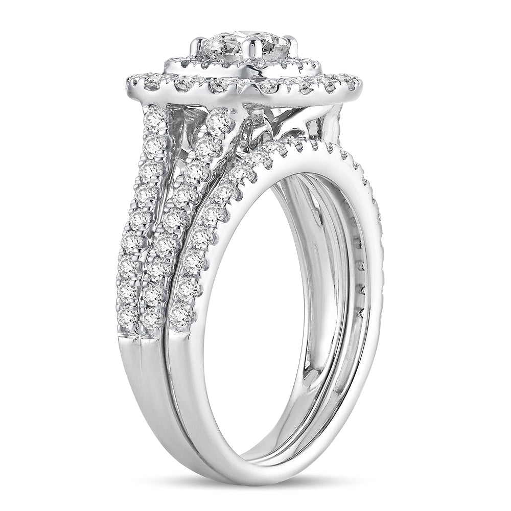 14K White Gold Exquisite 2.00Ct Diamond Bridal Ring