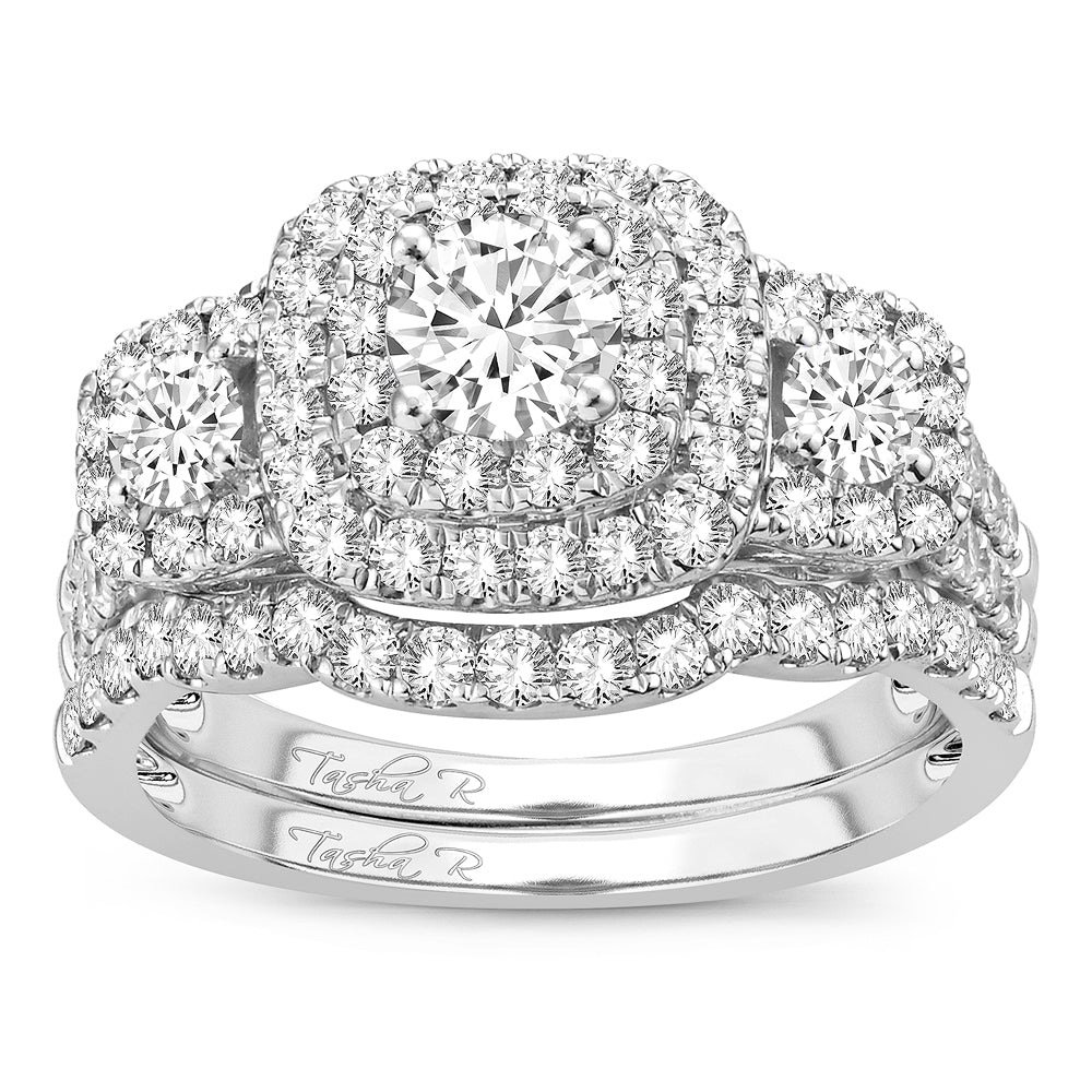 14K White Gold Beautiful 2.00Ct Diamond  Bridal Ring