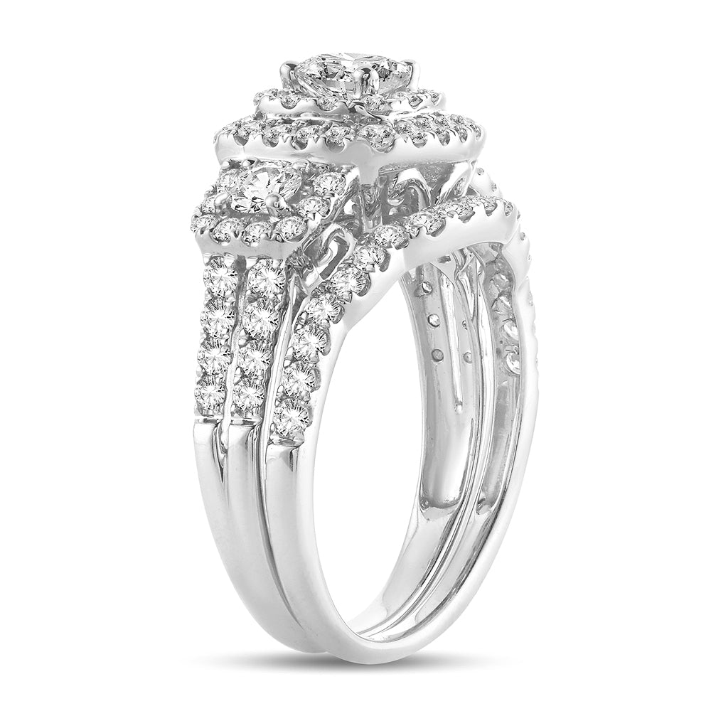 14K White Gold Beautiful 2.00Ct Diamond  Bridal Ring