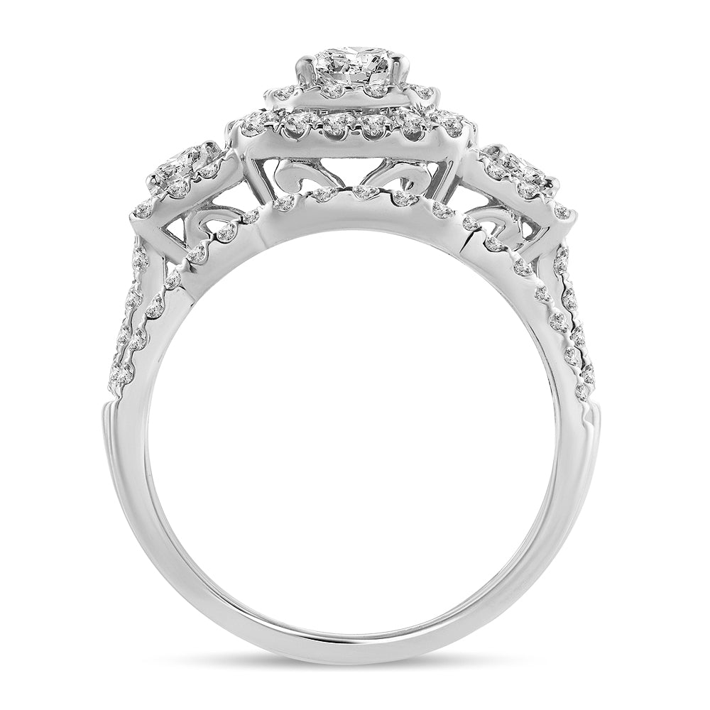 14K White Gold Beautiful 2.00Ct Diamond  Bridal Ring