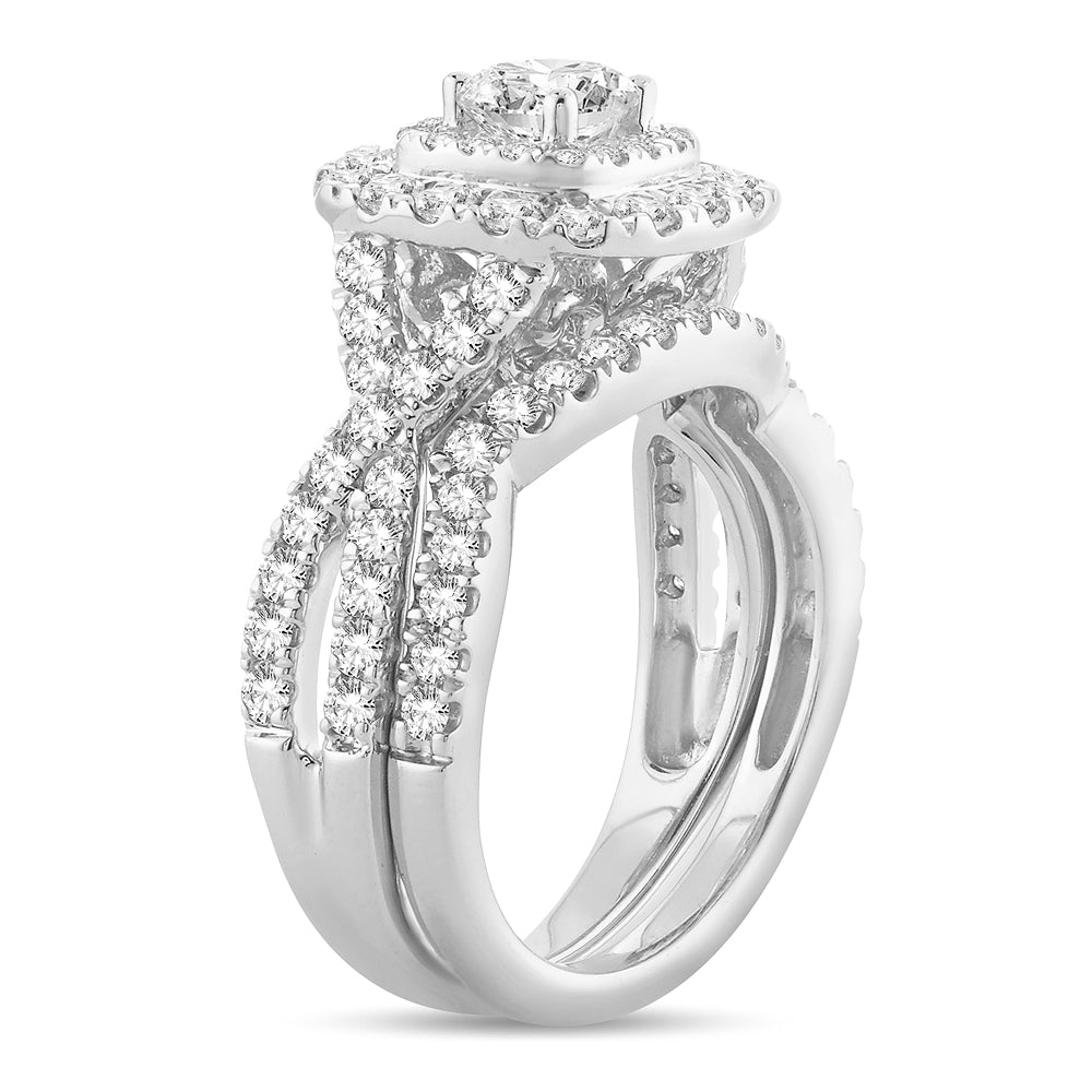 14K White Gold Dazzling 2.00Ct  Diamond  Bridal  Ring