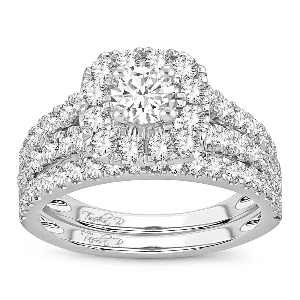 14K White Gold Exquisite  2.00Ct  Diamond  Bridal  Ring