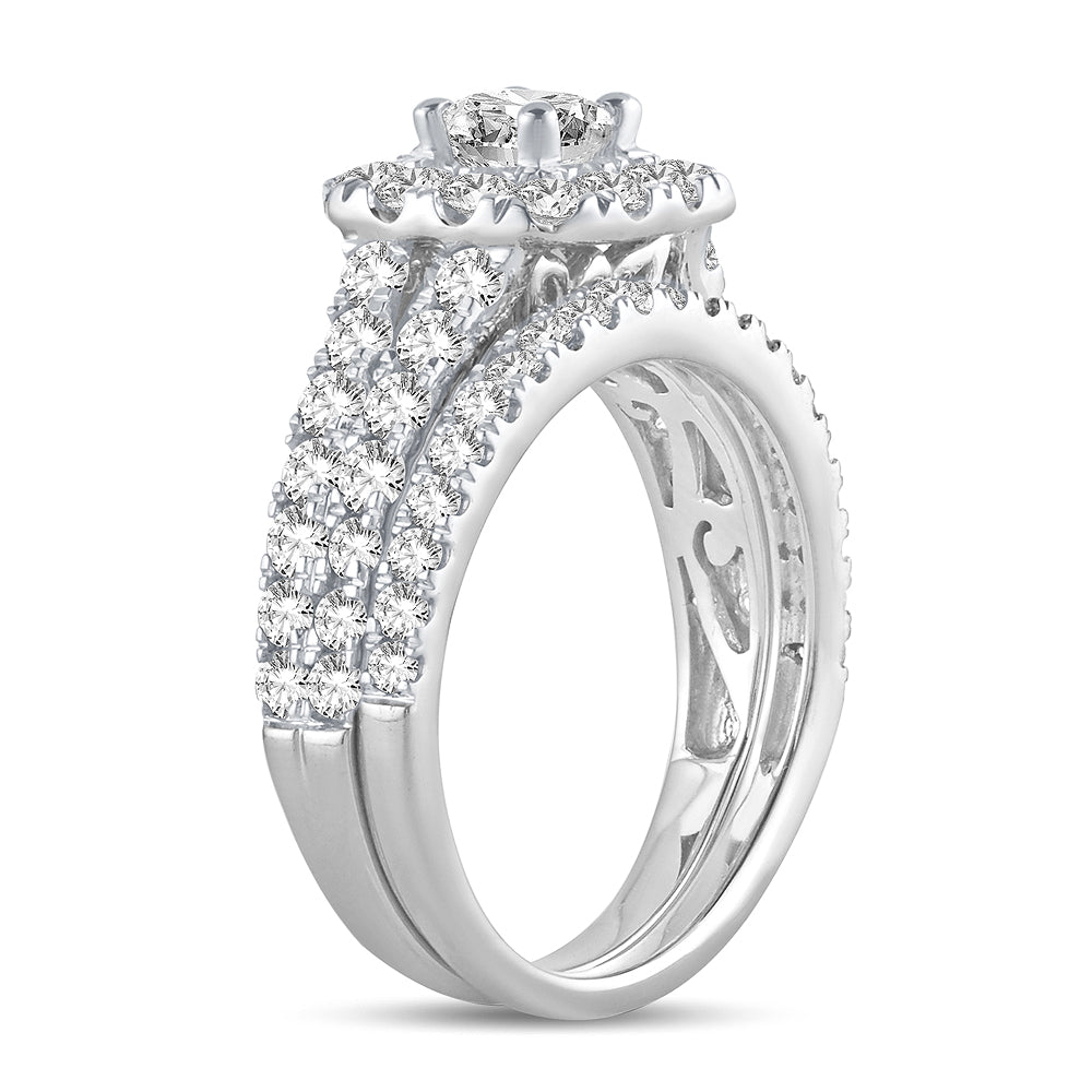 14K White Gold Exquisite  2.00Ct  Diamond  Bridal  Ring