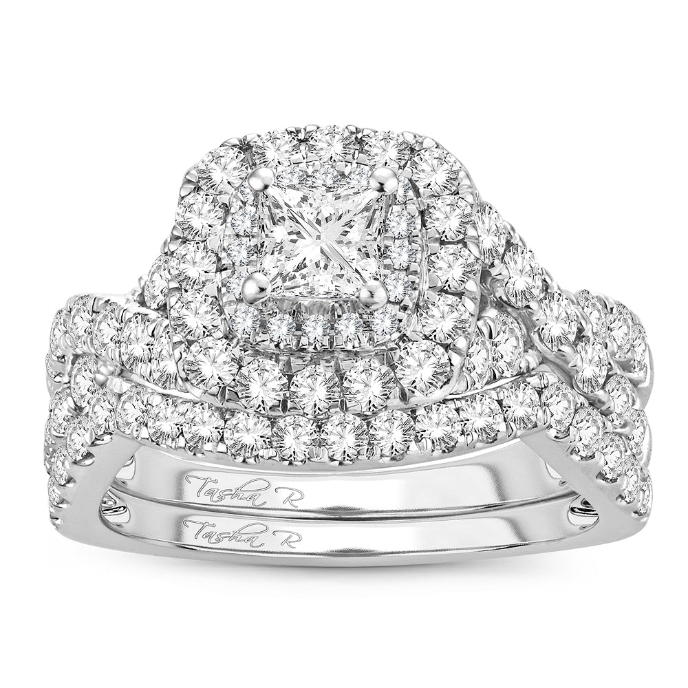 14K White Gold Elegant  2.00Ct  Diamond  Bridal  Ring