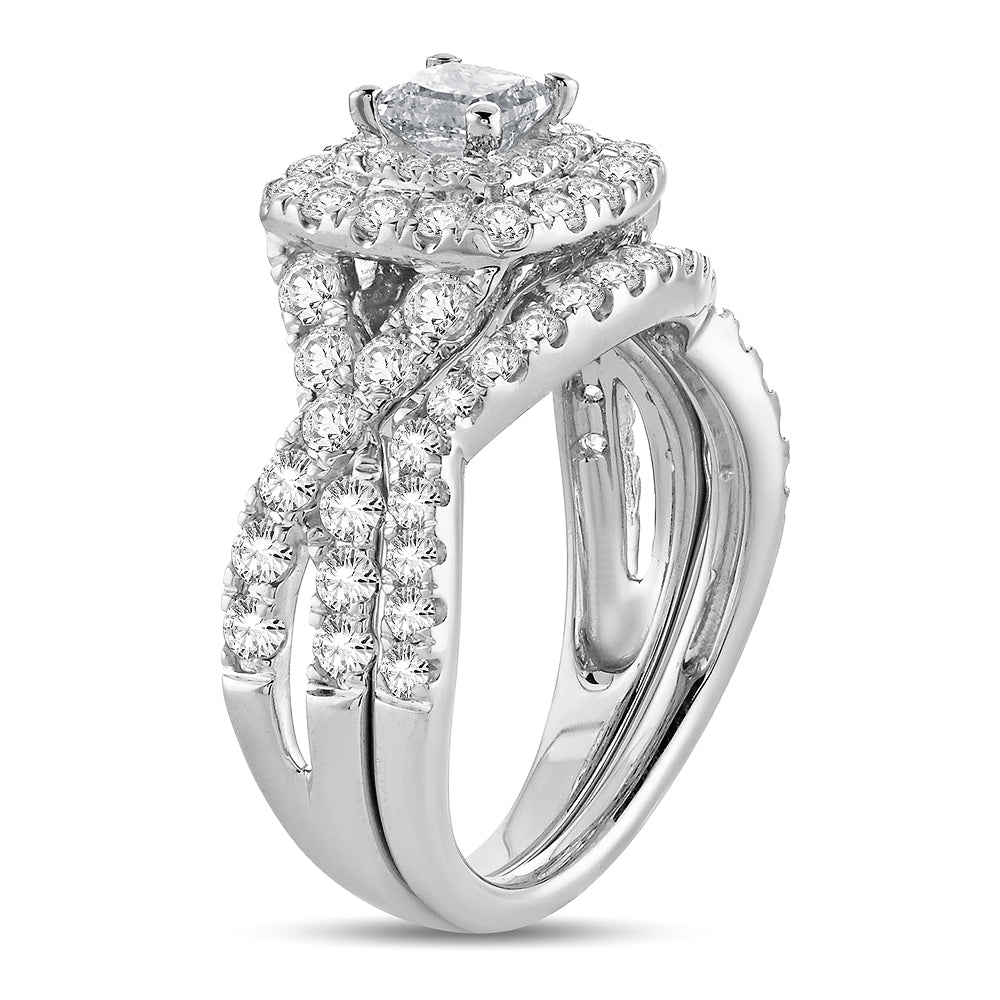 14K White Gold Elegant  2.00Ct  Diamond  Bridal  Ring