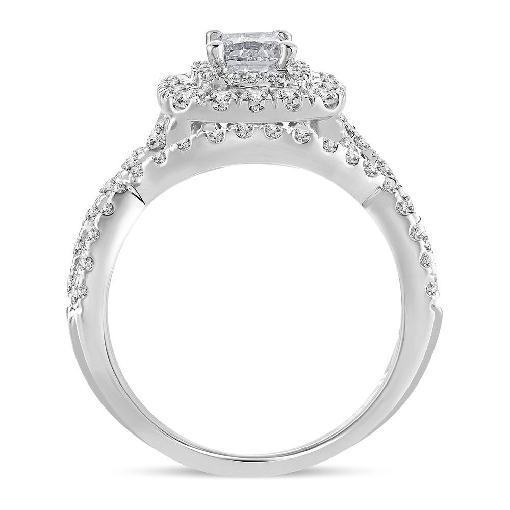 14K White Gold Elegant  2.00Ct  Diamond  Bridal  Ring