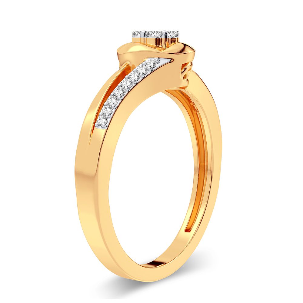 14K Yellow Gold Dazzling 0.16Ct Diamond Ring