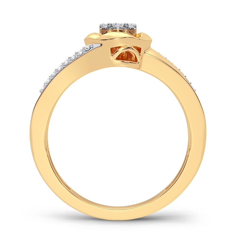 14K Yellow Gold Dazzling 0.16Ct Diamond Ring