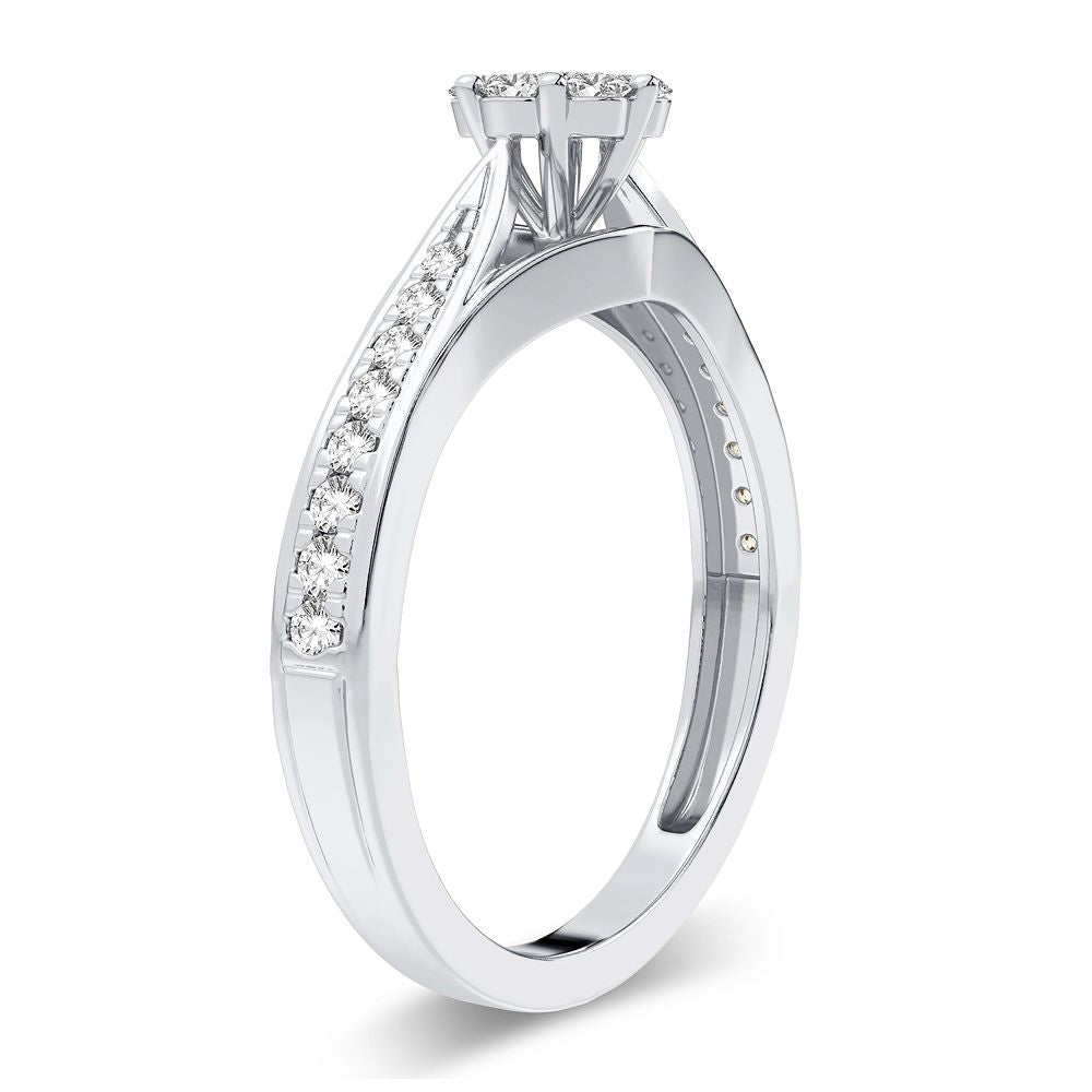 14K White Gold Dazzling 0.25Ct Diamond Ring