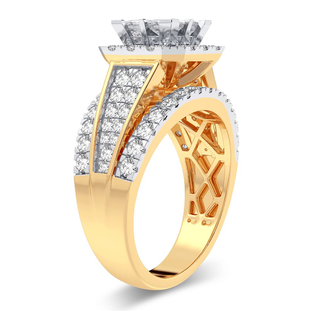 14K Yellow Gold Beautiful 2.00Ct Diamond Ring