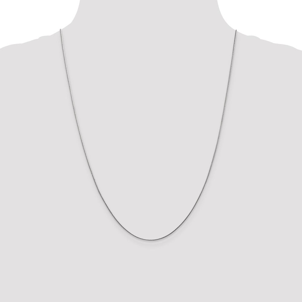 14K White Gold .8mm Round Snake Chain